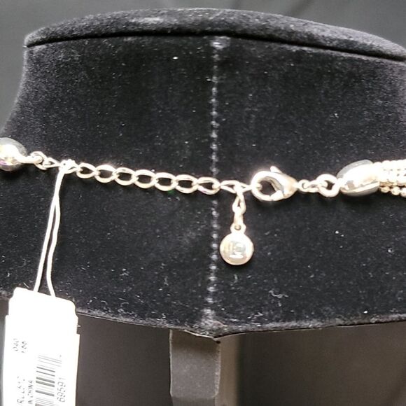 LIZ CLAIBORNE SILVER BEADED NECKLACE NWT - Picture 4 of 7
